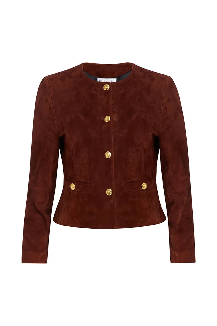 Susanna Chow New York Tessa Suede Jacket sold by LoveShackFancy