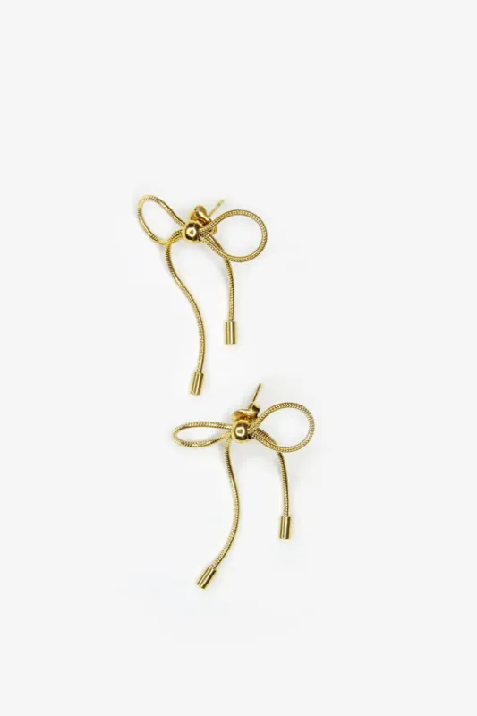 Marland Backus Gold Bow Earrings sold by LoveShackFancy