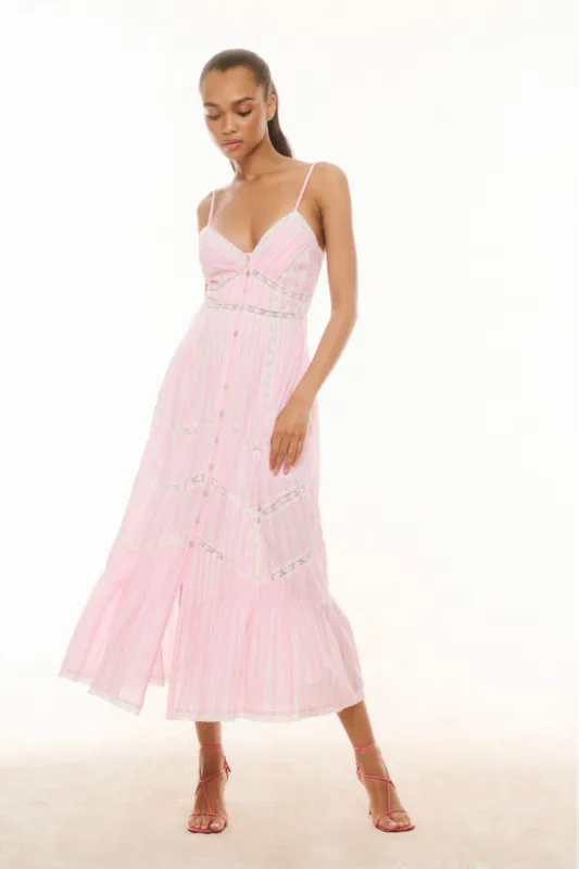 Esilda Cotton Midi Dress - CAPTIVA PINK sold by LoveShackFancy