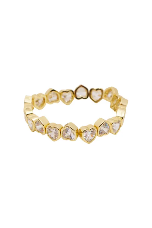 Erin Wachs Large Heart Stretch Bracelet - GOLD sold by LoveShackFancy