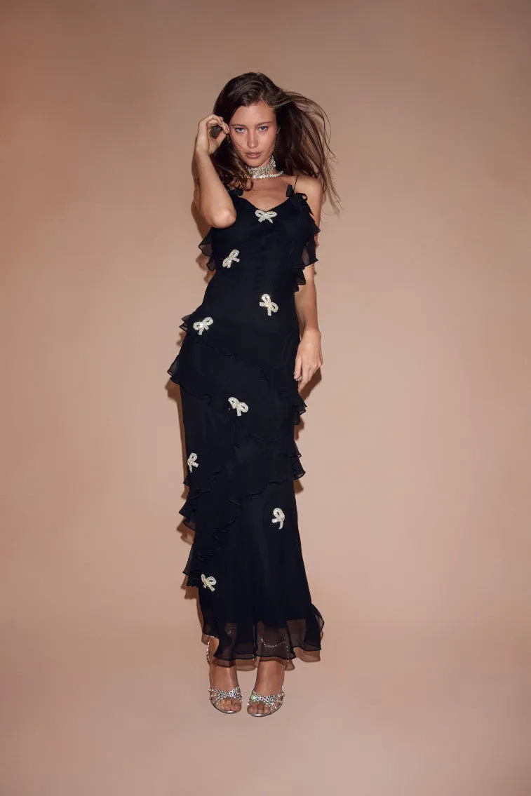 Rialto Crystal Bow-Embellished Maxi Dress sold by LoveShackFancy product image thumbnail 5