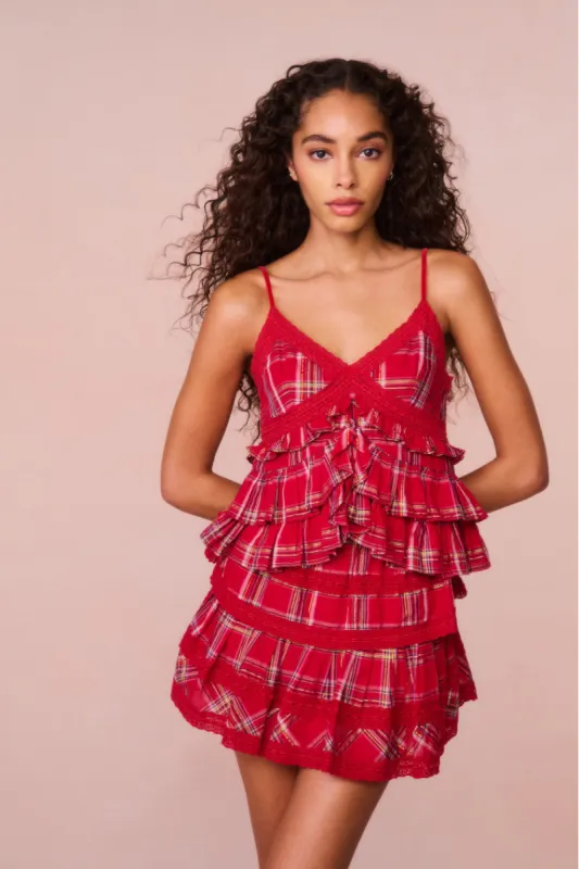 Abbott Tartan Ruffle Top sold by LoveShackFancy