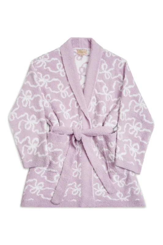 Indie Teddy Bow Print Cotton Bath Robe - ORCHID BLOOM sold by LoveShackFancy