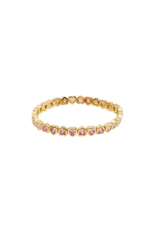 Erin Wachs Small Heart Stretch Bracelet - PINK sold by LoveShackFancy