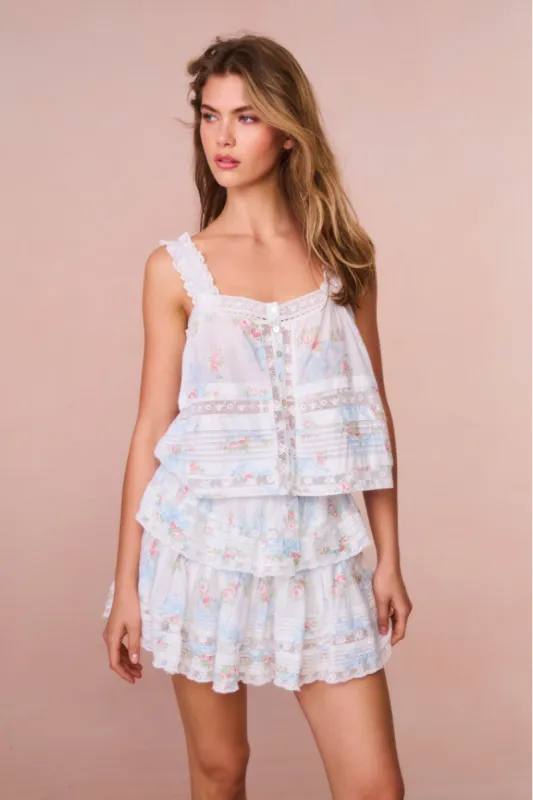 Ruffle Mini Rosa Beaux Skirt sold by LoveShackFancy