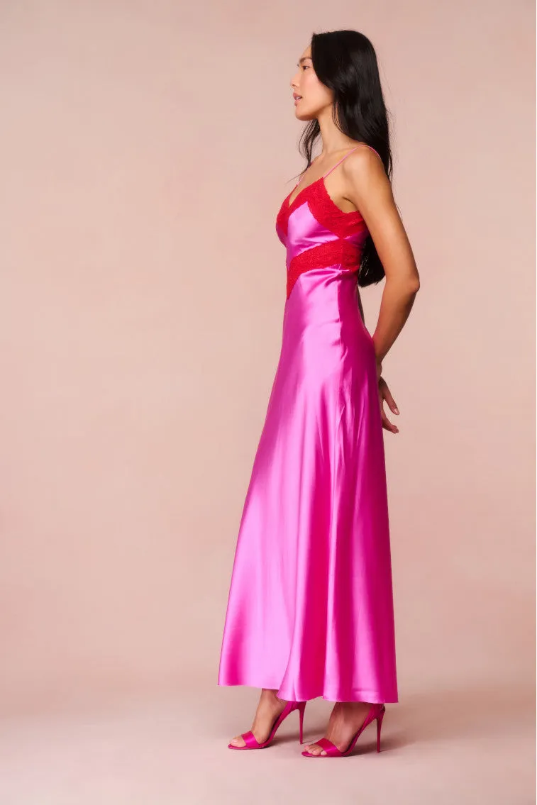 Serita Lace-Trimmed Maxi Dress - FUCHSIA sold by LoveShackFancy product image thumbnail 3