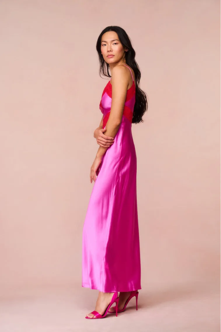 Serita Lace-Trimmed Maxi Dress - FUCHSIA sold by LoveShackFancy product image thumbnail 4