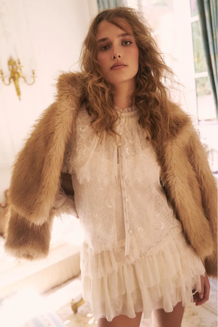 Clarabella Faux Fur Jacket sold by LoveShackFancy product image thumbnail 2