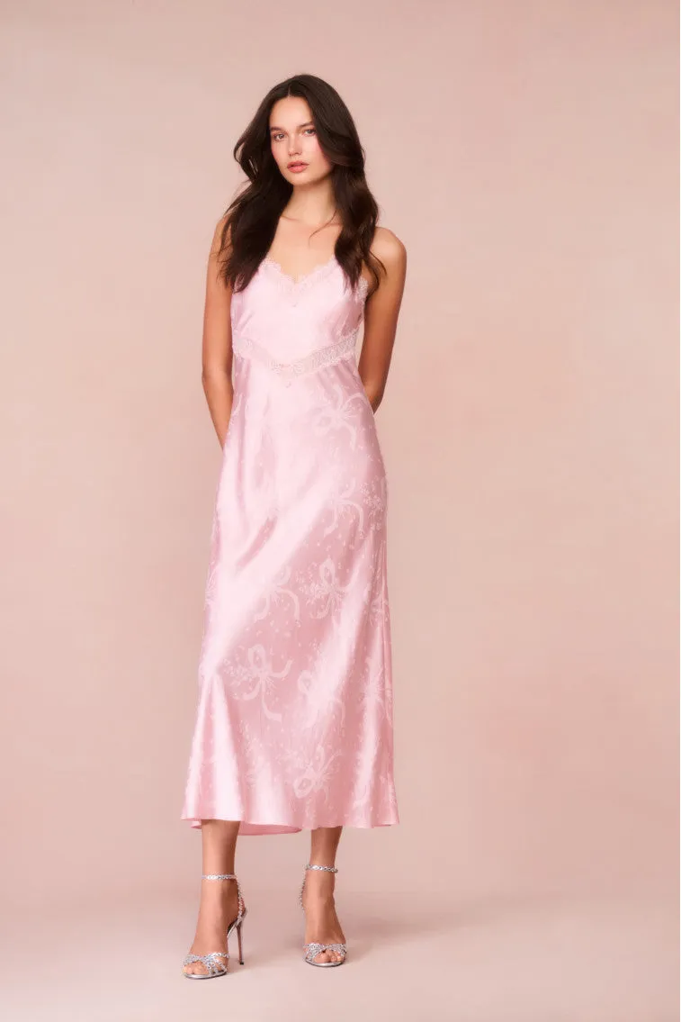 Serita Bow Jacquard Maxi Dress sold by LoveShackFancy