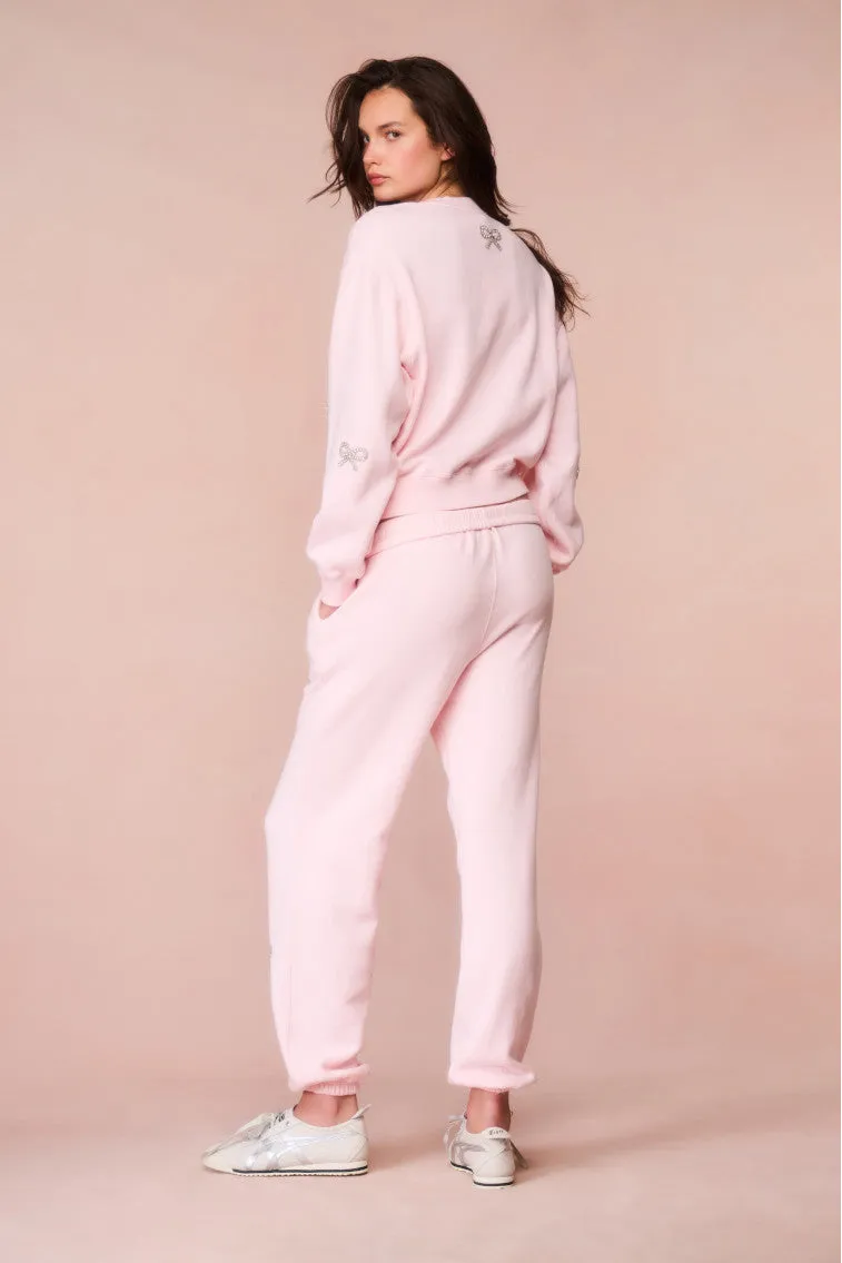 Lillia Crystal Bow Fleece Sweatpant sold by LoveShackFancy product image thumbnail 4