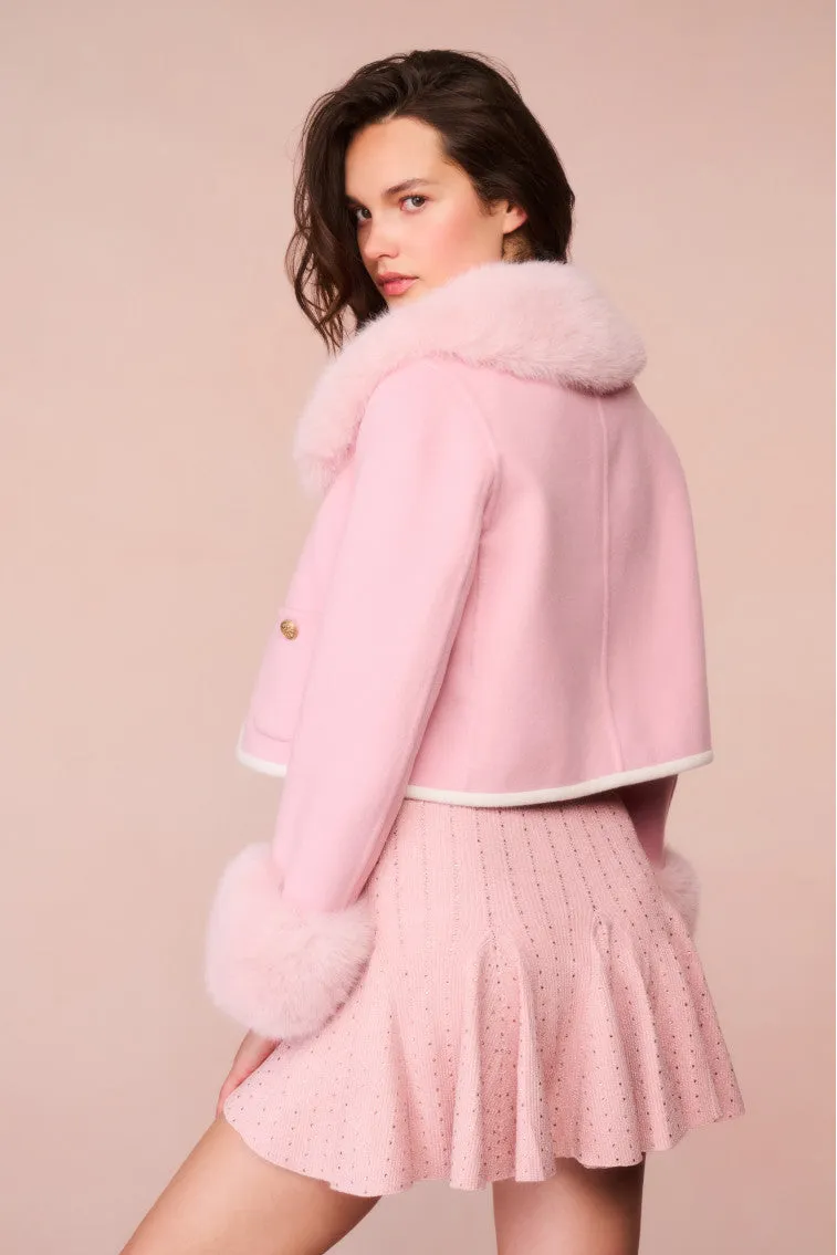 Caprina Wool-Cashmere Faux Fur Jacket sold by LoveShackFancy product image thumbnail 5