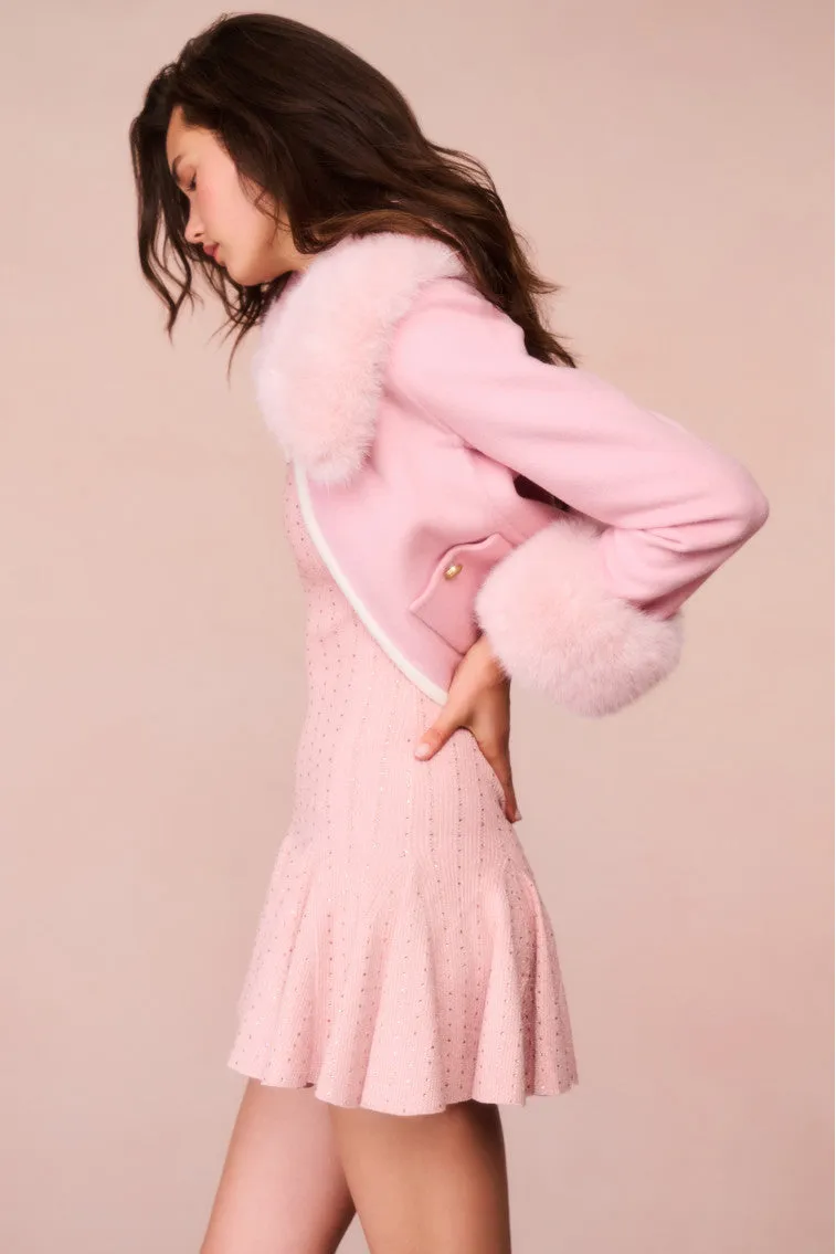 Caprina Wool-Cashmere Faux Fur Jacket sold by LoveShackFancy product image thumbnail 4