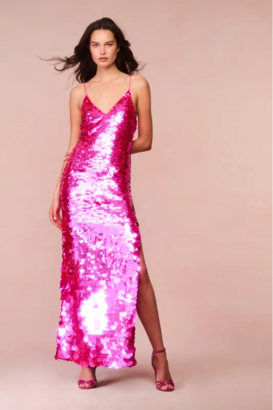 Kaylen Sequined Maxi Dress sold by LoveShackFancy