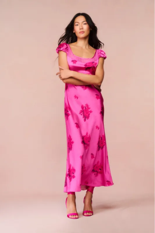 Joelette Floral Satin Maxi Dress sold by LoveShackFancy