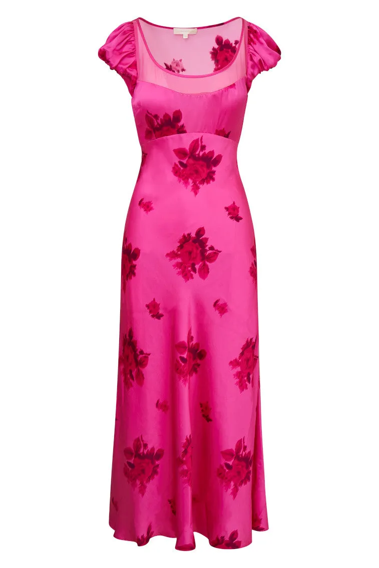 Joelette Floral Satin Maxi Dress sold by LoveShackFancy product image thumbnail 5