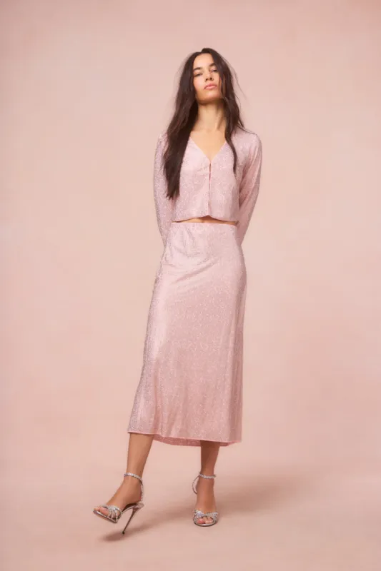 Samaria Crystal Midi Skirt sold by LoveShackFancy