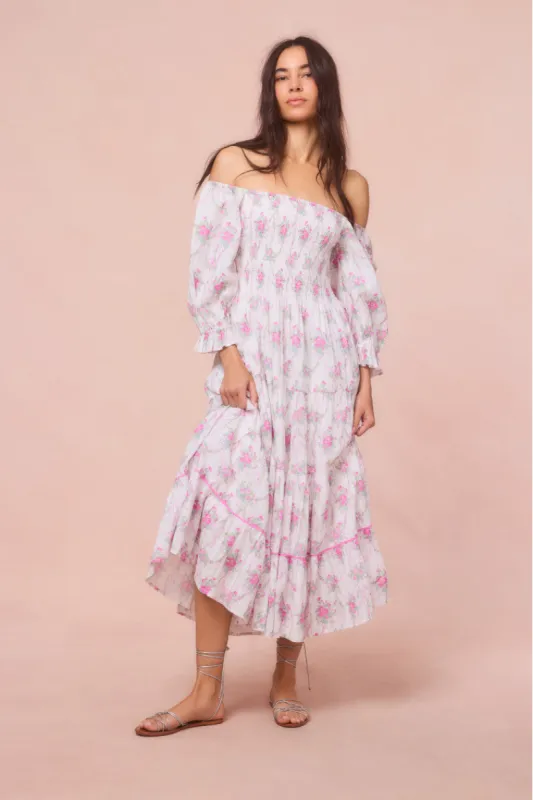 Rigby Cotton Floral Midi Dress sold by LoveShackFancy