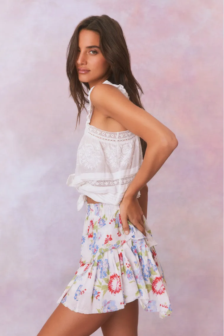 Ruffle Mini Floral Skirt sold by LoveShackFancy product image thumbnail 4