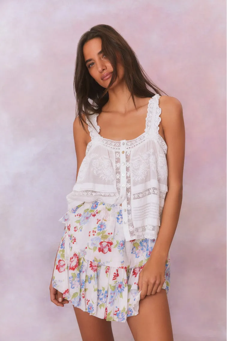 Ruffle Mini Floral Skirt sold by LoveShackFancy product image thumbnail 3