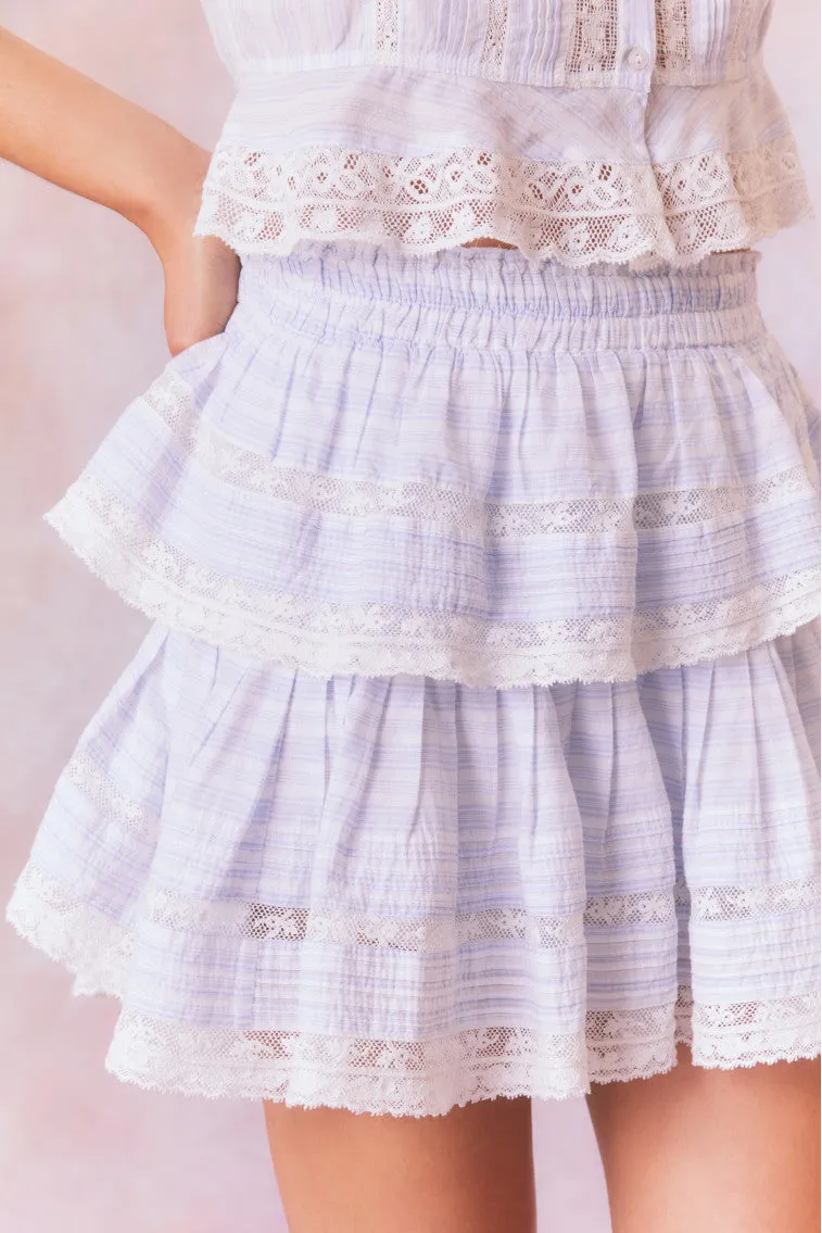 Ruffle Mini Stripe Cotton Skirt sold by LoveShackFancy product image thumbnail 2
