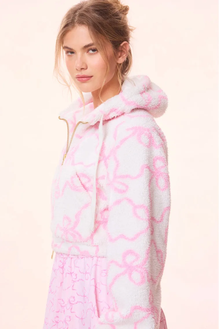 Darcelle Bow Print Teddy Bomber sold by LoveShackFancy product image thumbnail 5