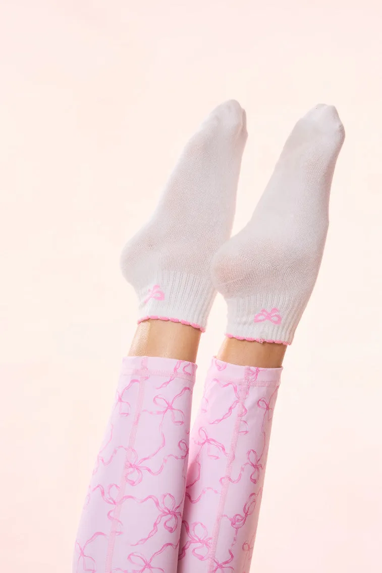 Doyenne Cotton Bow Ankle Socks sold by LoveShackFancy