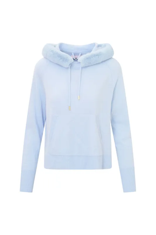 LoveShackFancy x MAX&MOI Wool-Cashmere Faux Fur Hoodie sold by LoveShackFancy