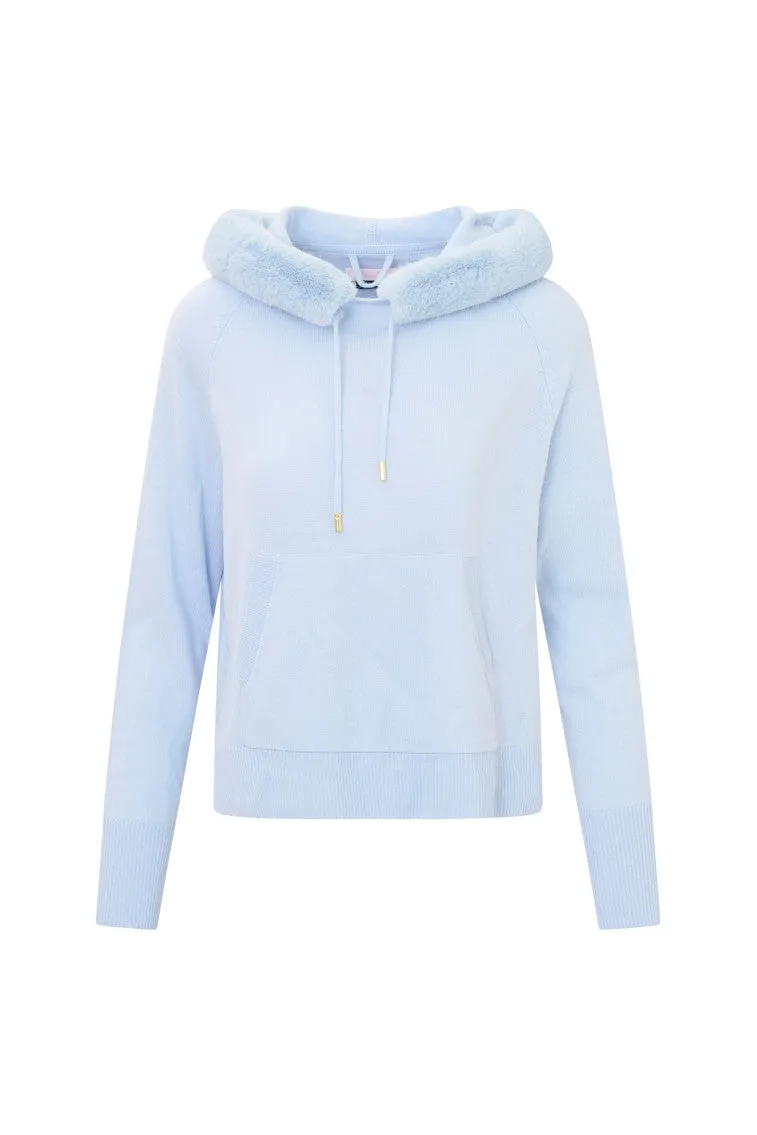 LoveShackFancy x MAX&MOI Wool-Cashmere Faux Fur Hoodie sold by LoveShackFancy