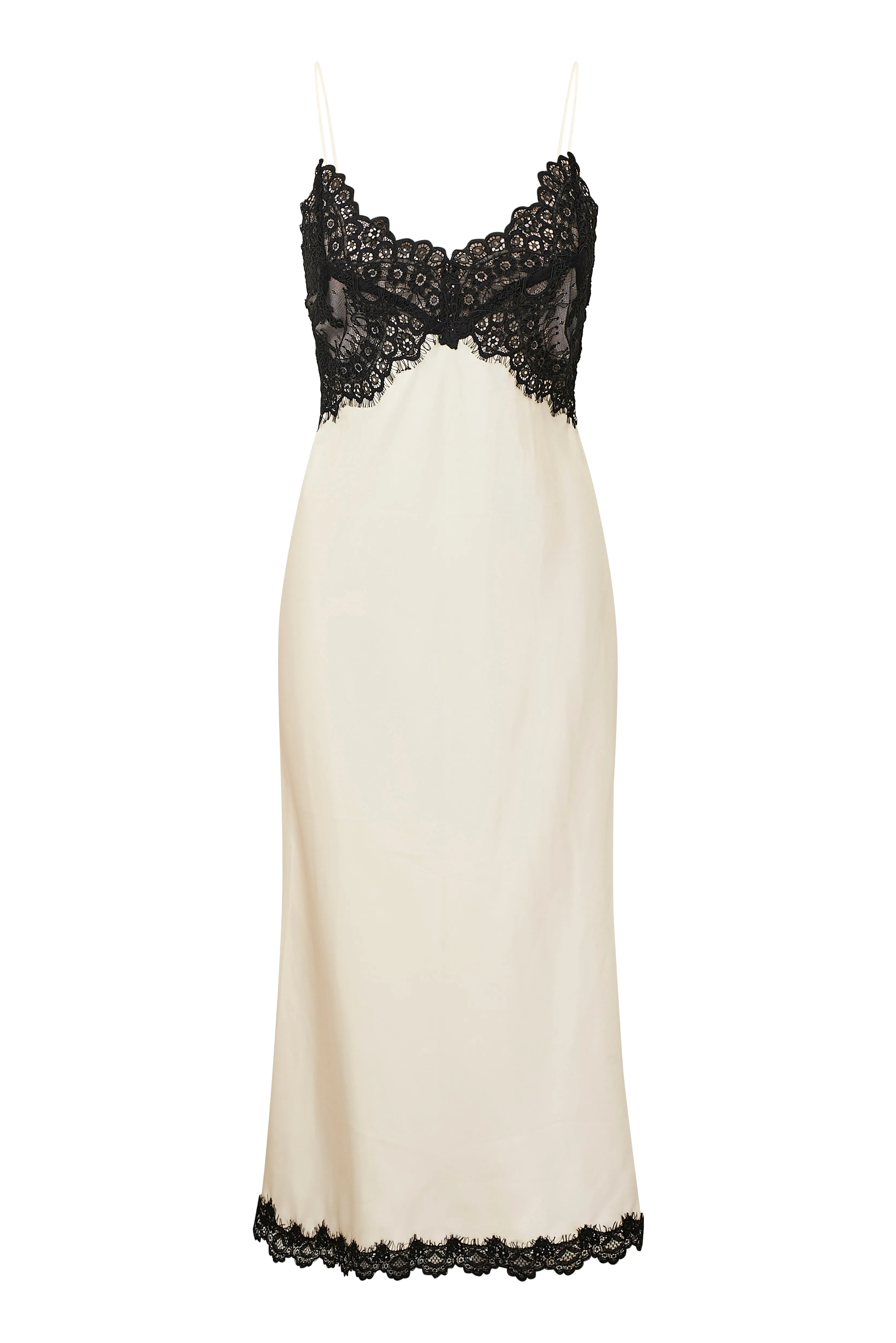 Ameliane Lace-Trimmed Slip Dress - CREAM sold by LoveShackFancy