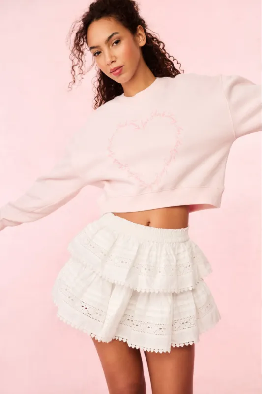 Aneria LoveShackFancy Heart Pullover sold by LoveShackFancy