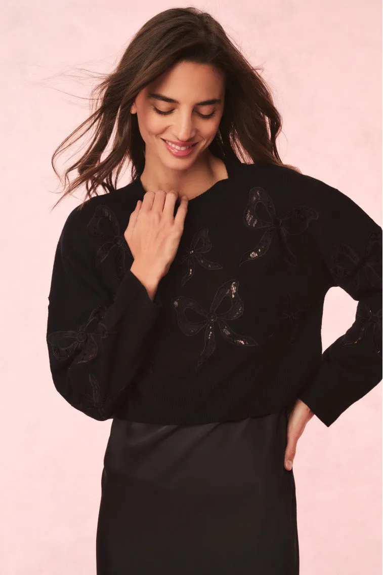 Parson Bow Print Pullover - BLACK sold by LoveShackFancy product image thumbnail 2
