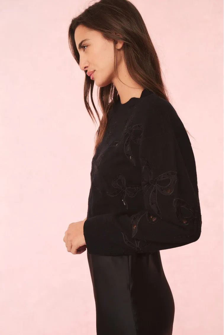 Parson Bow Print Pullover - BLACK sold by LoveShackFancy product image thumbnail 3