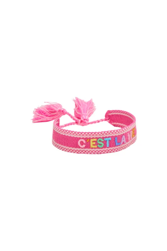 C'Est La Vie Woven Bracelet sold by LoveShackFancy