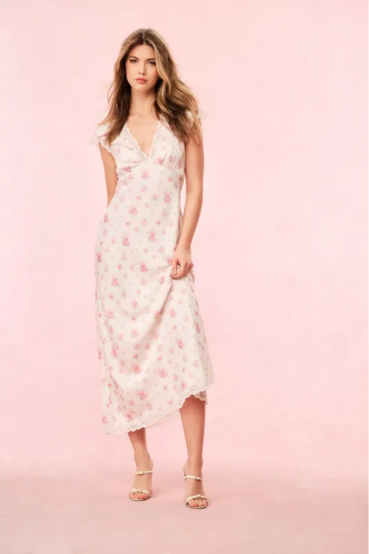 Theodore Silk-Blend Floral Maxi Dress sold by LoveShackFancy