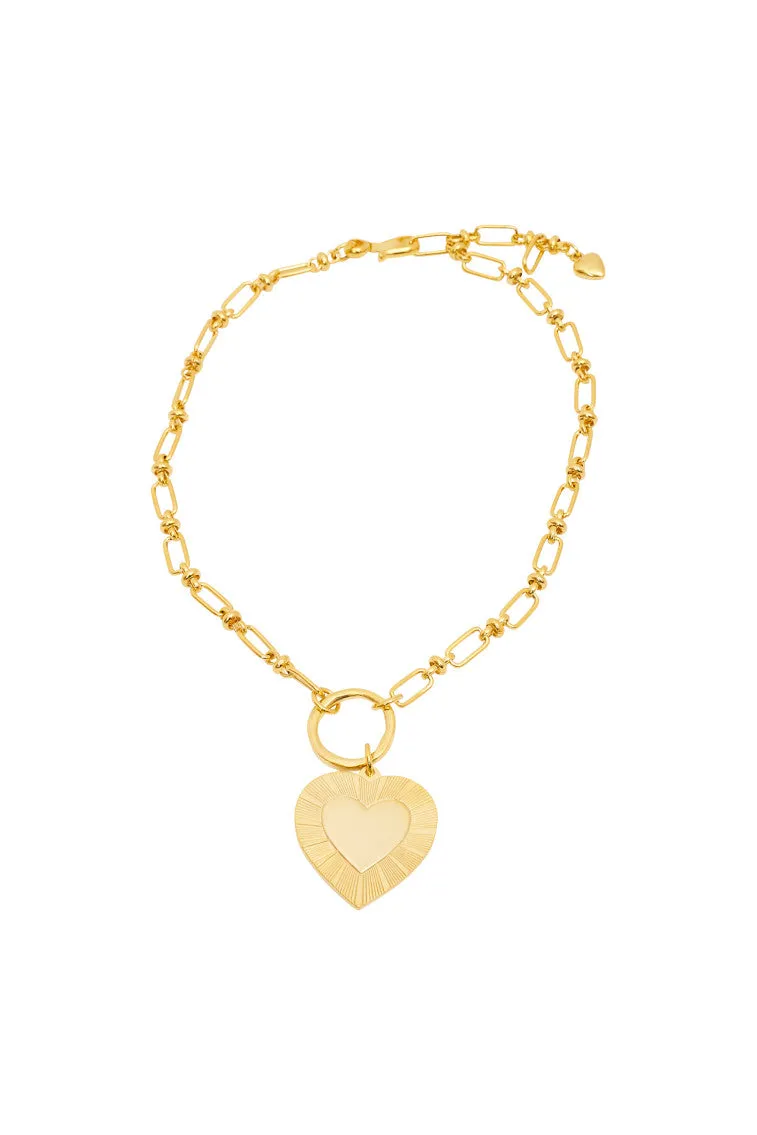 Brinker+Eliza Gold Heart Necklace sold by LoveShackFancy
