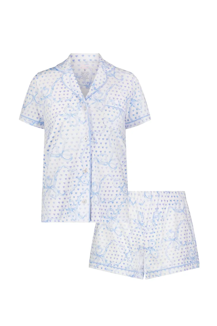 LoveShackFancy x Roller Rabbit Luna Bow Hearts Polo Pajamas sold by LoveShackFancy product image thumbnail 2