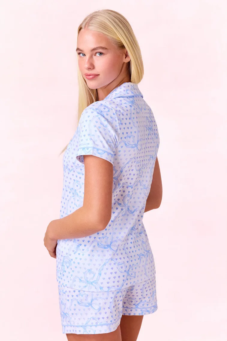 LoveShackFancy x Roller Rabbit Luna Bow Hearts Polo Pajamas sold by LoveShackFancy product image thumbnail 5