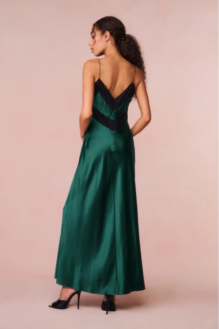 Serita Lace-Trimmed Maxi Dress - EMERALD GREEN sold by LoveShackFancy product image thumbnail 5