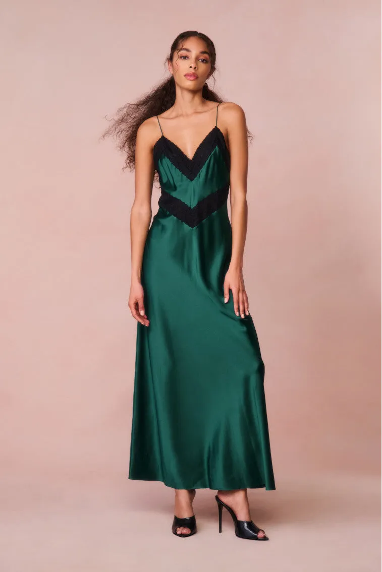 Serita Lace-Trimmed Maxi Dress - EMERALD GREEN sold by LoveShackFancy product image thumbnail 3