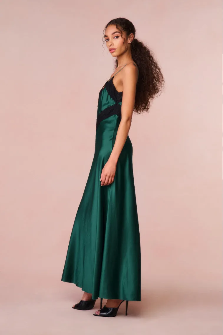 Serita Lace-Trimmed Maxi Dress - EMERALD GREEN sold by LoveShackFancy product image thumbnail 4