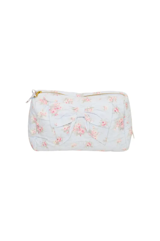 Octavia Blue Floral Cosmetic Bag sold by LoveShackFancy
