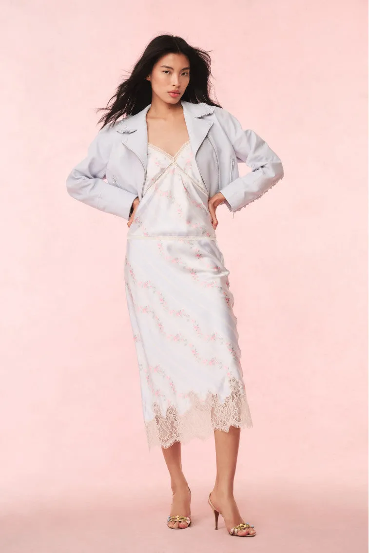 Malina Satin Floral Midi Slip Skirt sold by LoveShackFancy product image thumbnail 2