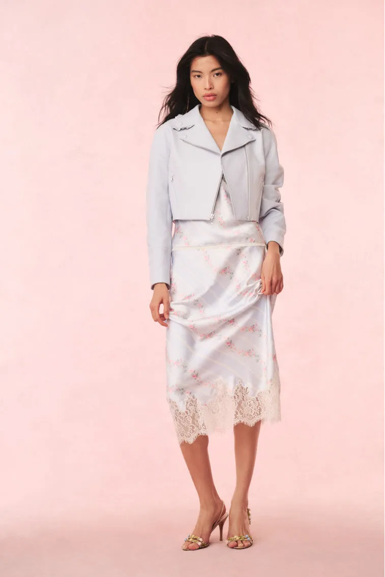 Malina Satin Floral Midi Slip Skirt sold by LoveShackFancy product image thumbnail 4