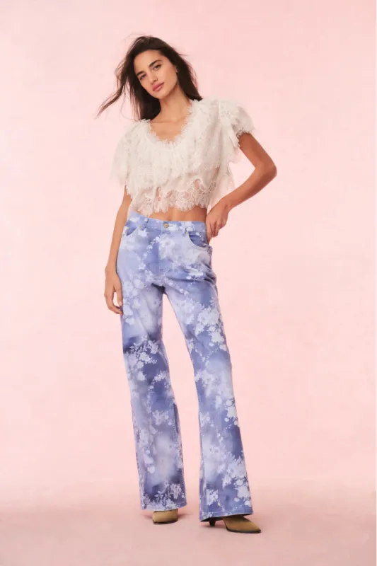 Dessa Floral Wide Leg Jeans made by LoveShackFancy