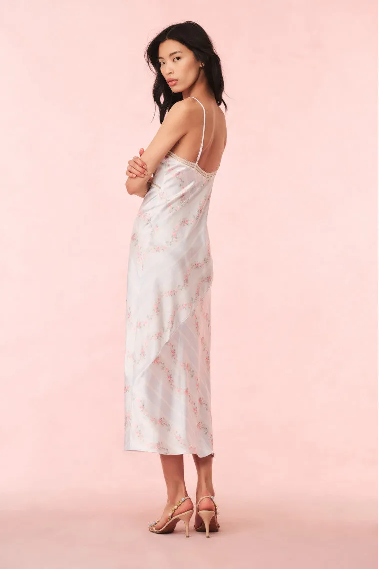 Ermon Satin Floral Slip Dress sold by LoveShackFancy product image thumbnail 5