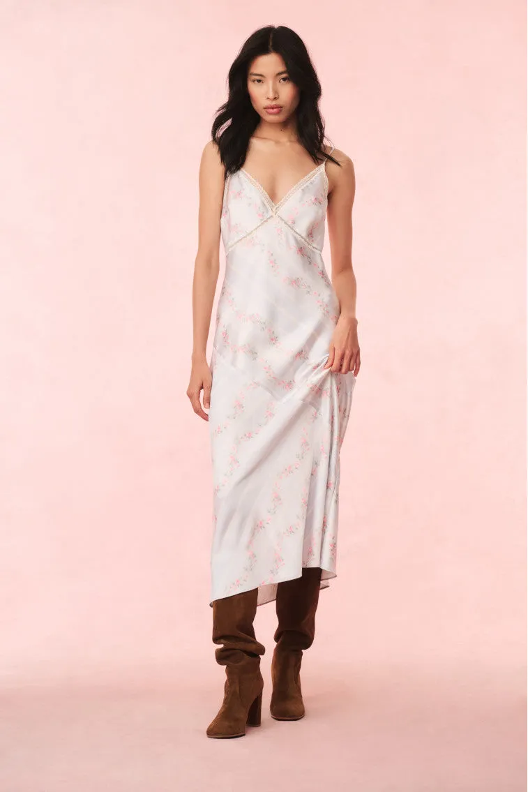 Ermon Satin Floral Slip Dress sold by LoveShackFancy product image thumbnail 2