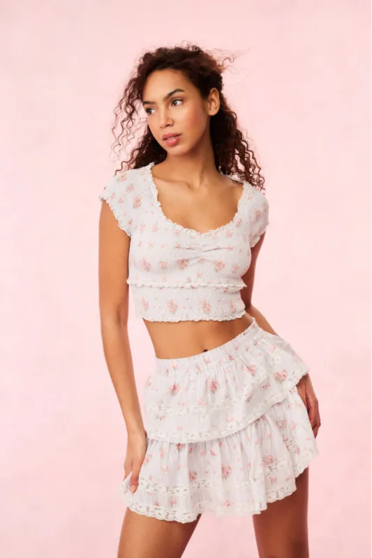 Cambron Cotton Floral Top sold by LoveShackFancy