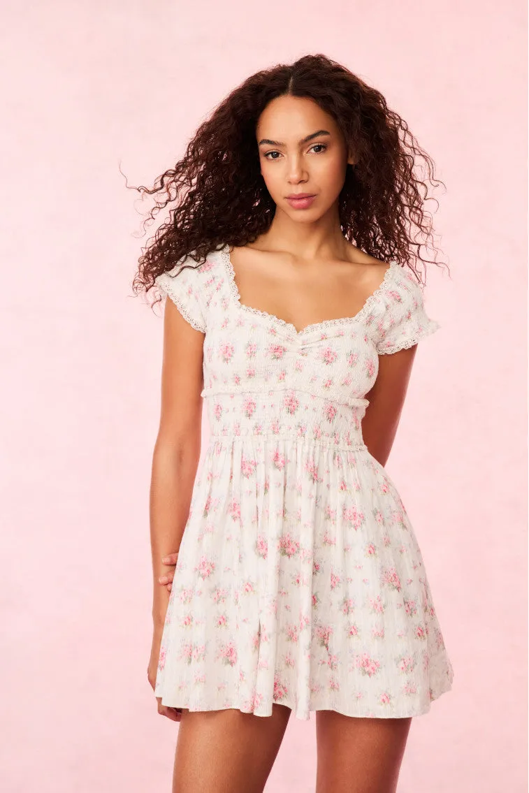 Siona Cotton Floral Mini Dress sold by LoveShackFancy