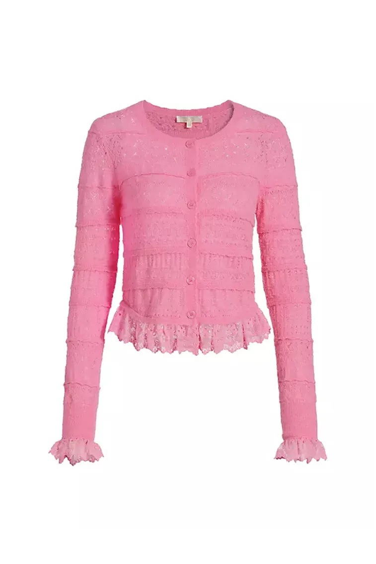 Norden Alpaca-Blend Lace-Trimmed Cardigan - PETUNIA sold by LoveShackFancy