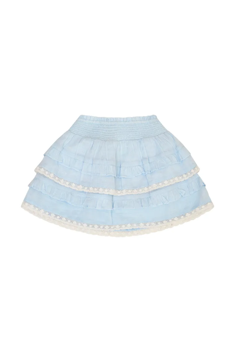 Girls Billie Blue Cotton Mini Skirt sold by LoveShackFancy product image thumbnail 3